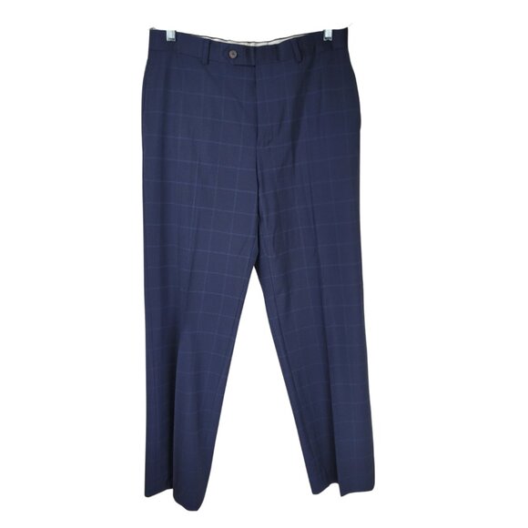 346 Brooks Brother Men Wool Navy Plaid Pants Size 32
